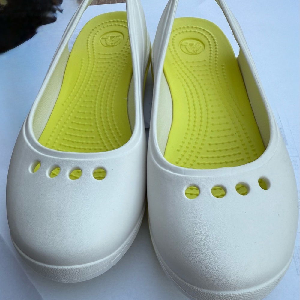 Women’s White Slip On Crocs - Picture 3 of 6